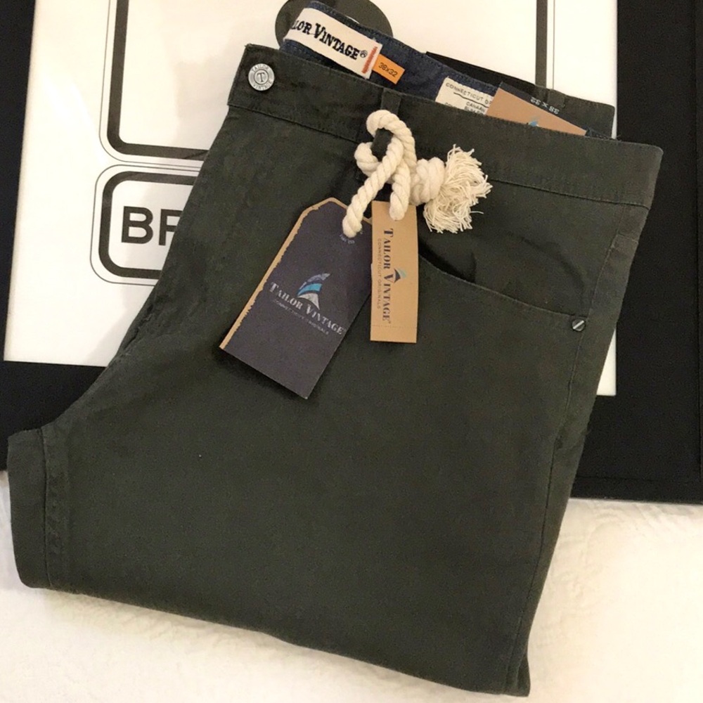 NWT Tailor Vintage Canaan Slim Fit Chinos Army